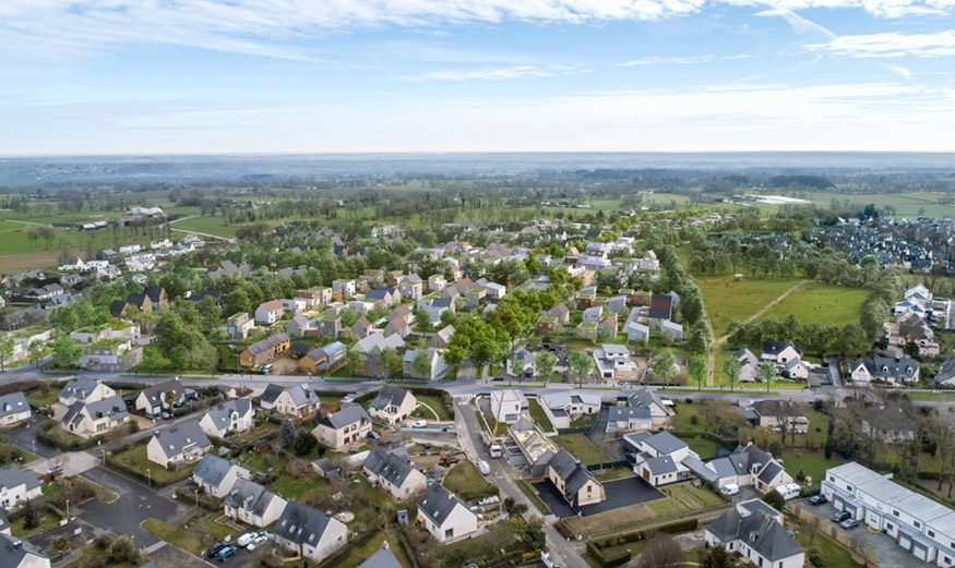 Vue aérienne de Melesse @Crédit Mutuel Aménagement Foncier